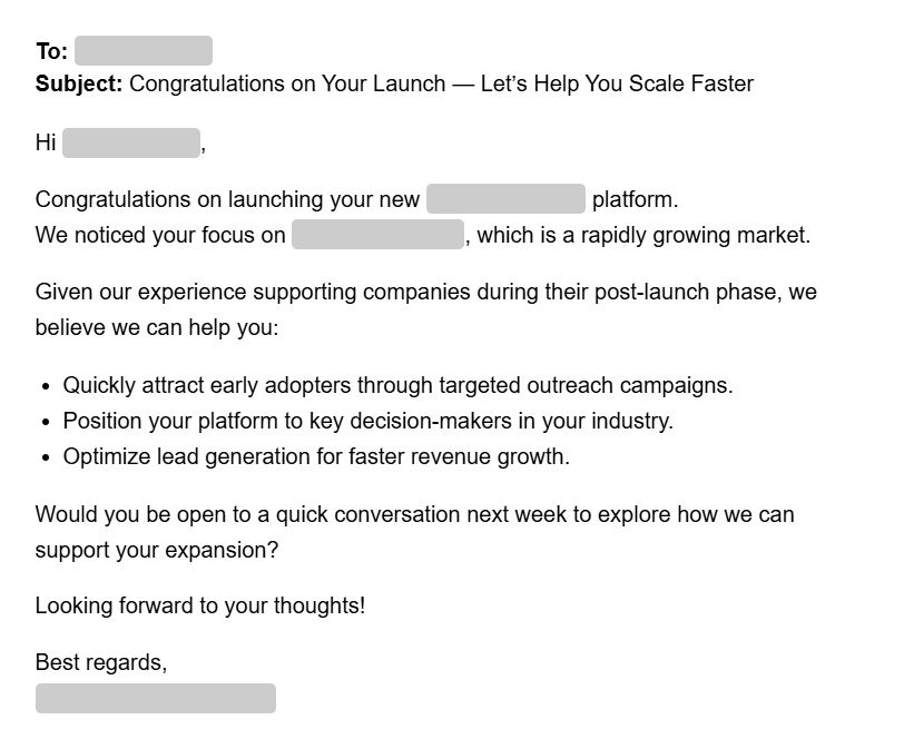 Outreach pitch